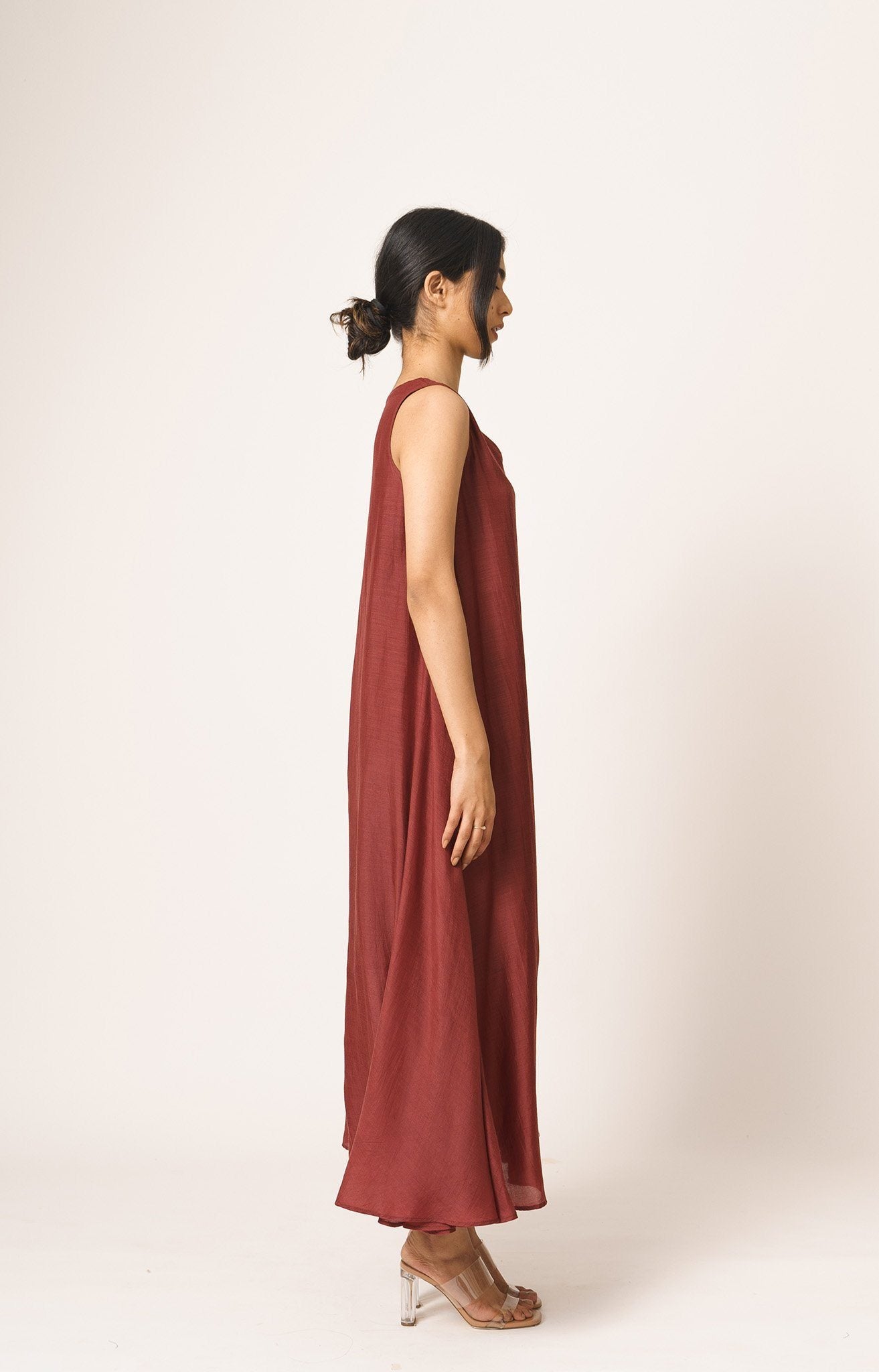 Maroon - Quarter Circle Dress Fashion DOT