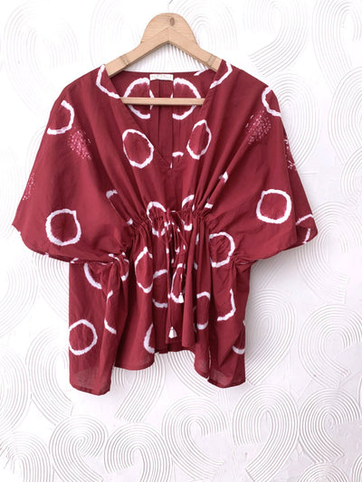 Maroon Ring Shibori Top Fashion The Pot Plant