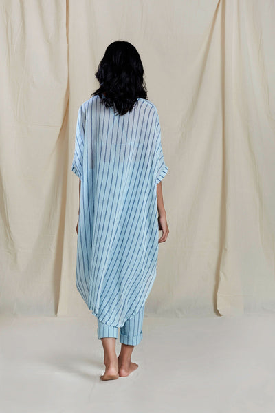 Mati Blue Cowl Tunic Set Fashion Mati
