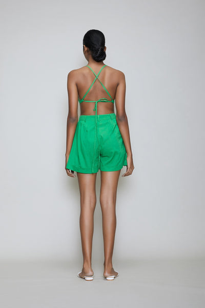 MATI BRALETTE AND SHORTS SET - GREEN Fashion Mati