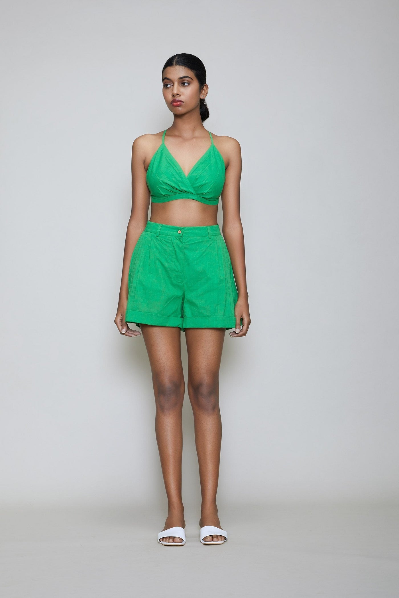 MATI BRALETTE AND SHORTS SET - GREEN Fashion Mati