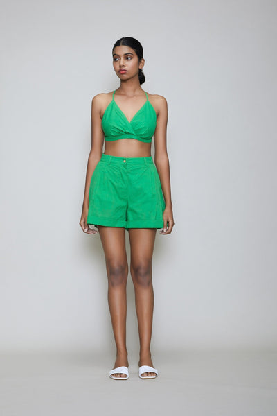 MATI BRALETTE AND SHORTS SET - GREEN Fashion Mati