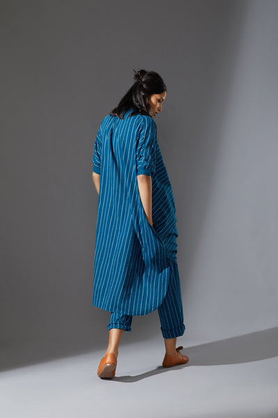 MATI COWL TUNIC SET - BLUE Fashion Mati