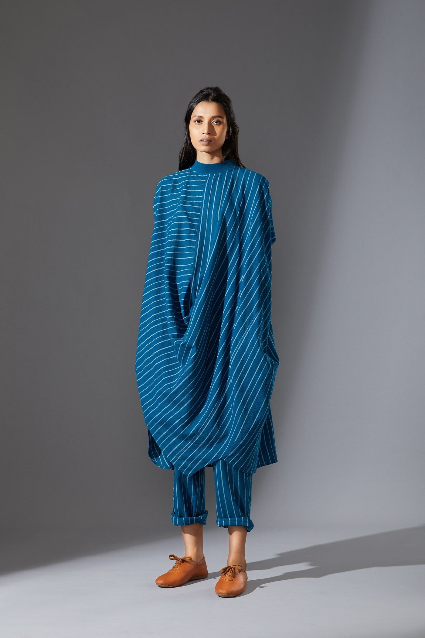 MATI COWL TUNIC SET - BLUE Fashion Mati