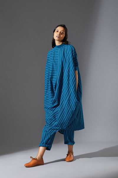 MATI COWL TUNIC SET - BLUE Fashion Mati