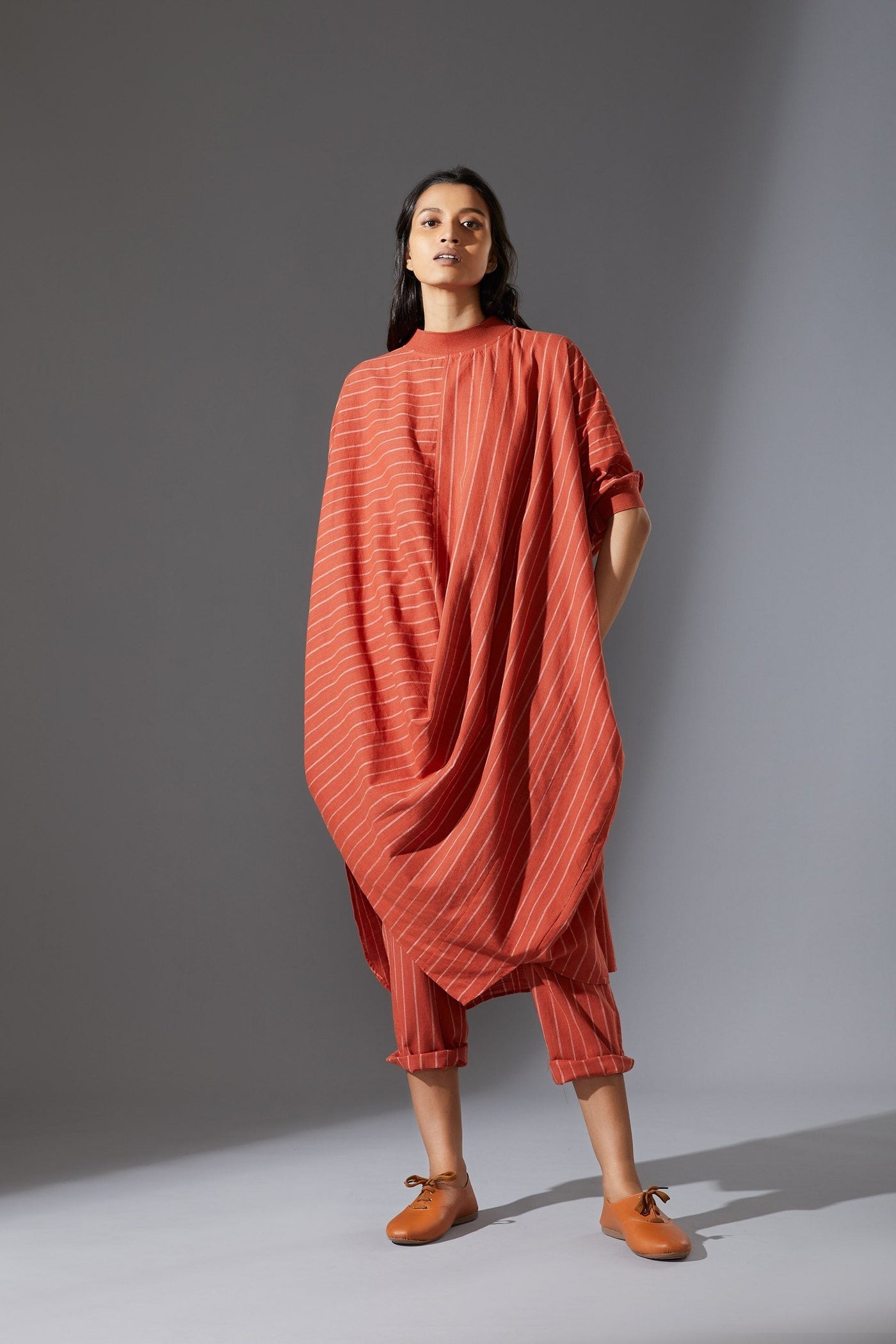 MATI COWL TUNIC SET - RUST Fashion Mati