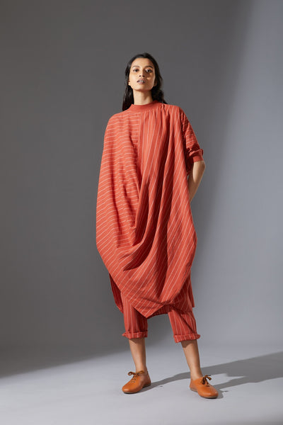 MATI COWL TUNIC SET - RUST Fashion Mati