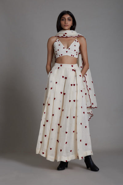MATI HEART COUNTER LEHENGA SET-OATMEAL Fashion Mati