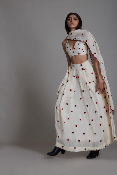 MATI HEART COUNTER LEHENGA SET-OATMEAL Fashion Mati