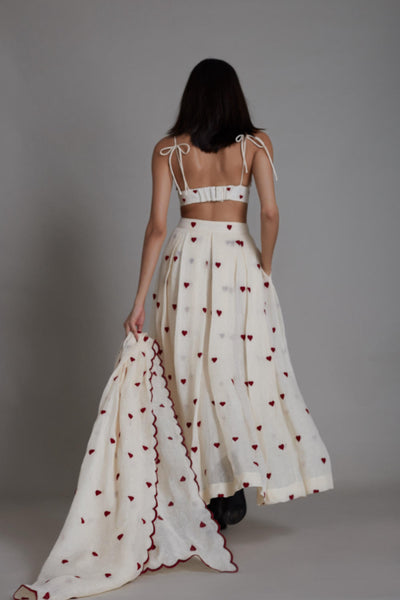 MATI HEART COUNTER LEHENGA SET-OATMEAL Fashion Mati