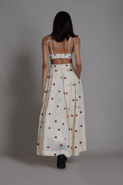MATI HEART LEHENGA SET-OATMEAL Fashion Mati