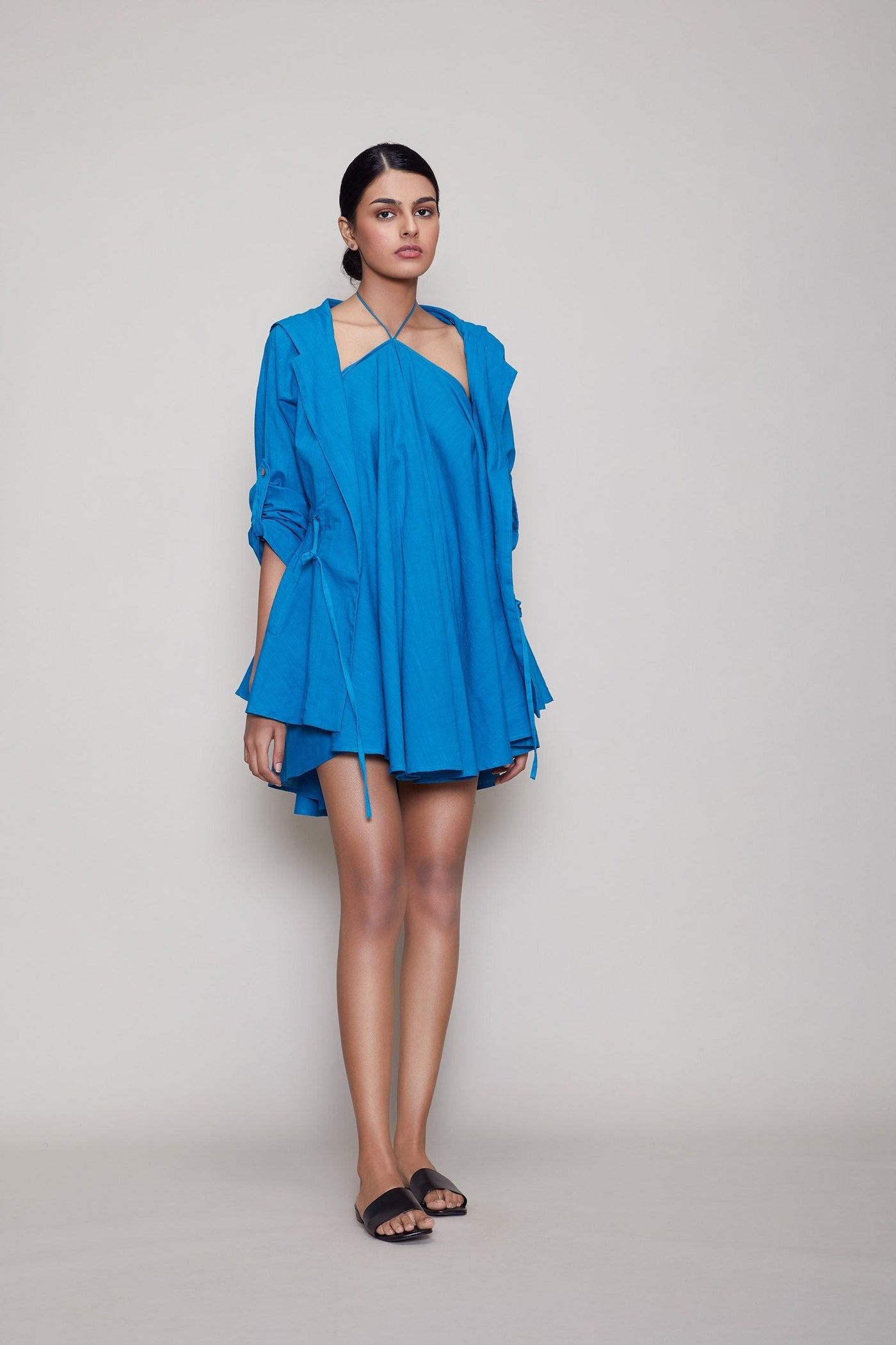 MATI HOODED CHATRI JACKET - BLUE Fashion Mati