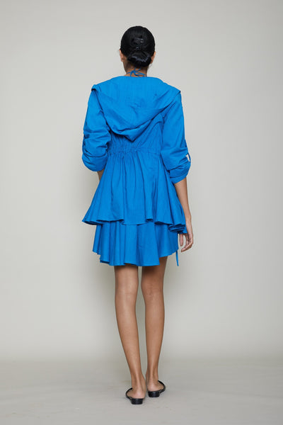 MATI HOODED CHATRI JACKET - BLUE Fashion Mati