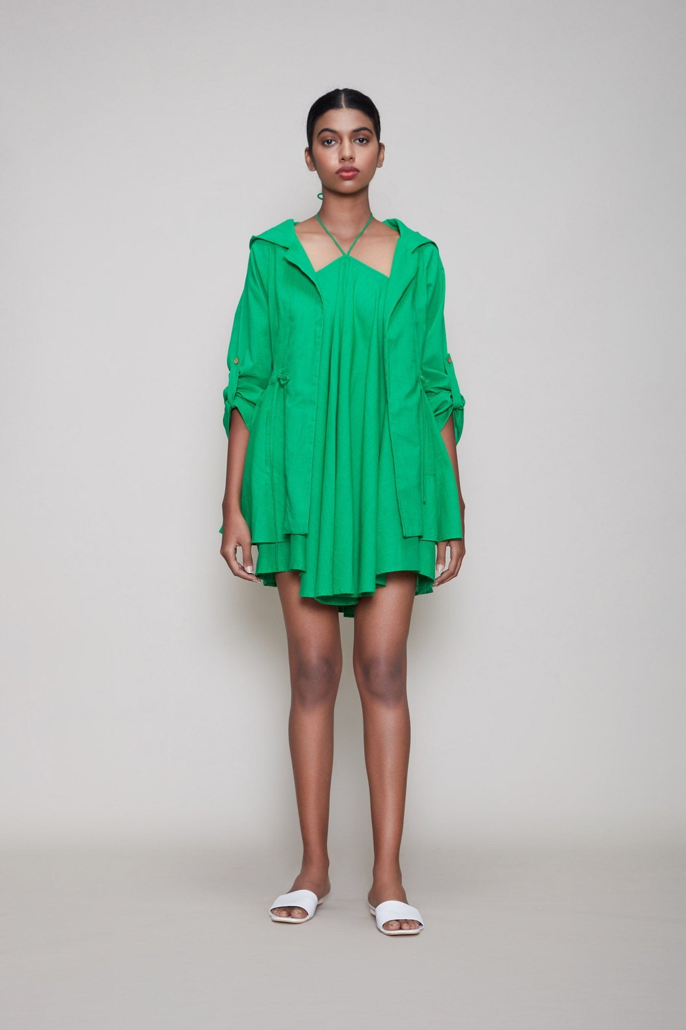 MATI HOODED CHATRI JACKET - GREEN Fashion Mati