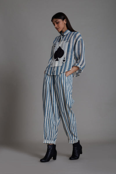 MATI IKKA BALLOON PANTS-BLUE STRIPE Fashion Mati