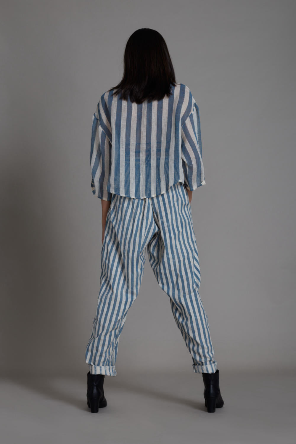 MATI IKKA BALLOON PANTS-BLUE STRIPE Fashion Mati