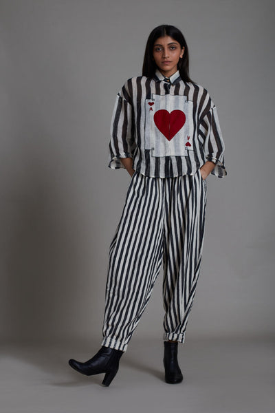 MATI IKKA COORD SET-BLACK STRIPE (set of 2) Fashion Mati