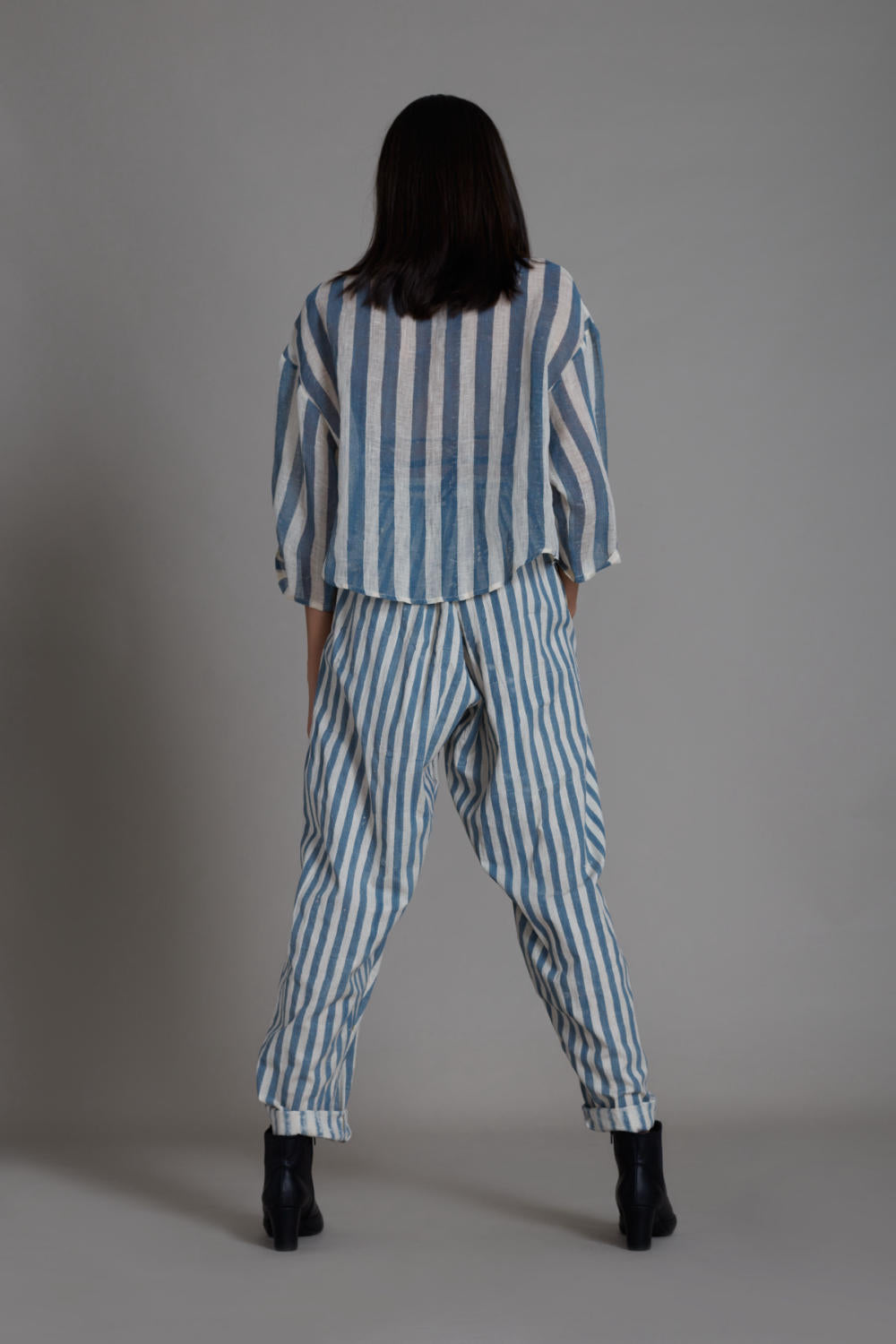 MATI IKKA LINEN SHIRT-BLUE STRIPE Fashion Mati