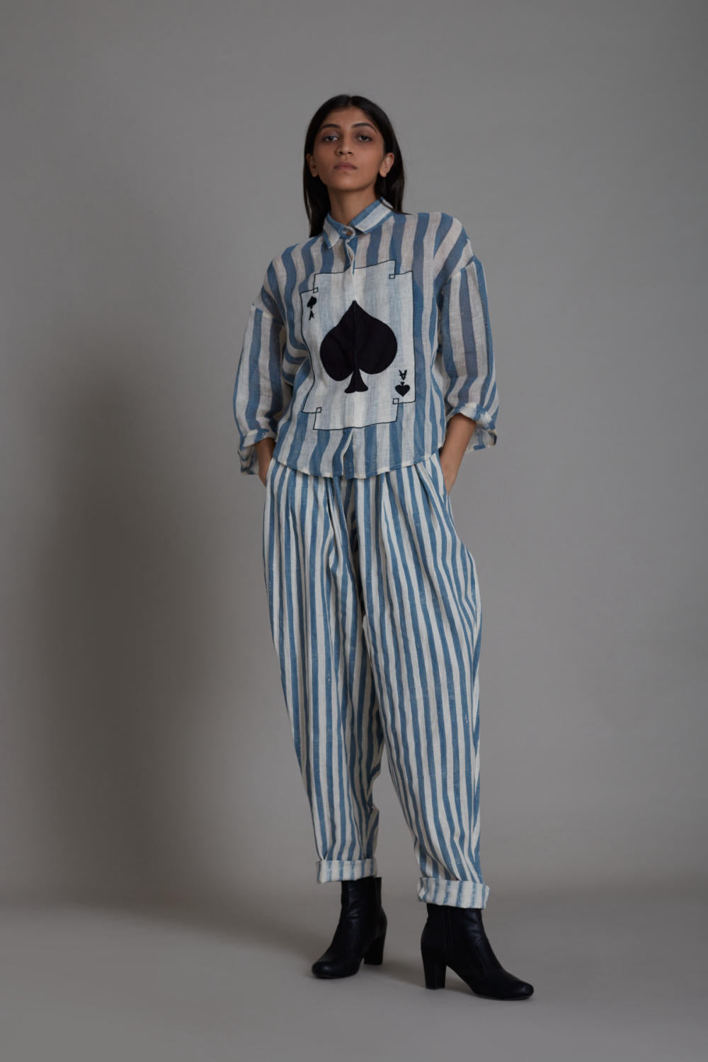 MATI IKKA LINEN SHIRT-BLUE STRIPE Fashion Mati