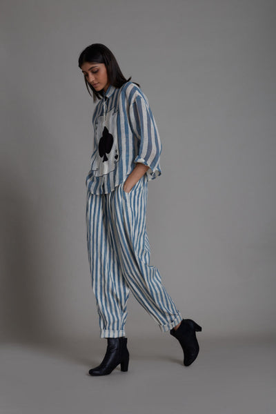 MATI IKKA LINEN SHIRT-BLUE STRIPE Fashion Mati