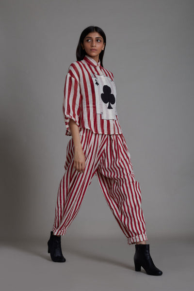 MATI IKKA LINEN SHIRT-RED STRIPE Fashion Mati