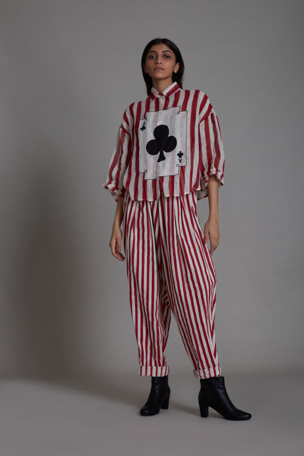 MATI IKKA LINEN SHIRT-RED STRIPE Fashion Mati