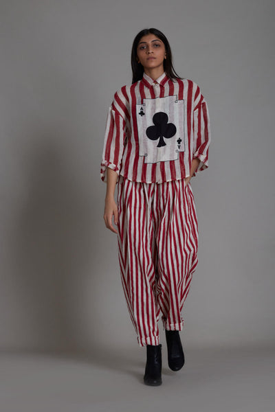 MATI IKKA LINEN SHIRT-RED STRIPE Fashion Mati