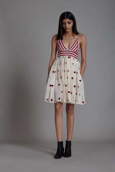 MATI RUMMY DRESS-OATMEAL HEARTS Fashion Mati