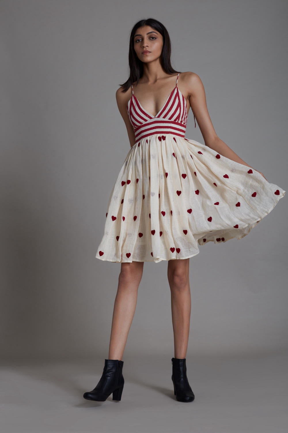 MATI RUMMY DRESS-OATMEAL HEARTS Fashion Mati