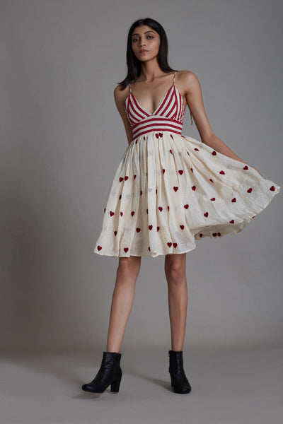 MATI RUMMY DRESS-OATMEAL HEARTS Fashion Mati