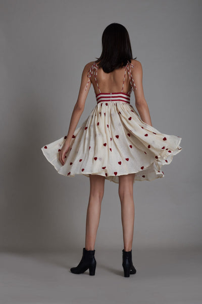 MATI RUMMY DRESS-OATMEAL HEARTS Fashion Mati