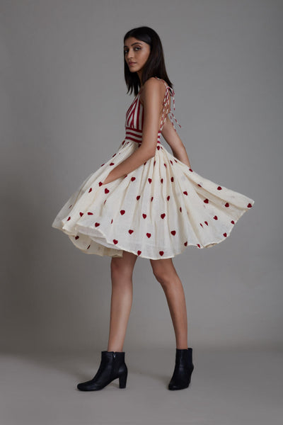 MATI RUMMY DRESS-OATMEAL HEARTS Fashion Mati