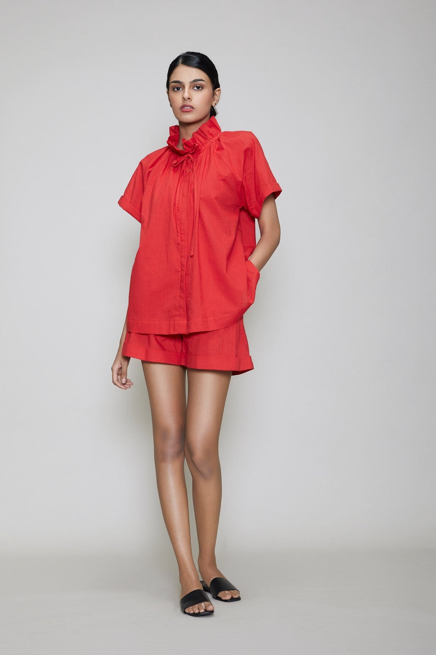 MATI TORA & SHORTS SET - RED Fashion Mati