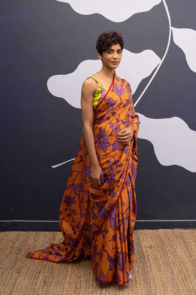 MAUI ORANGE SAREE Fashion Yam