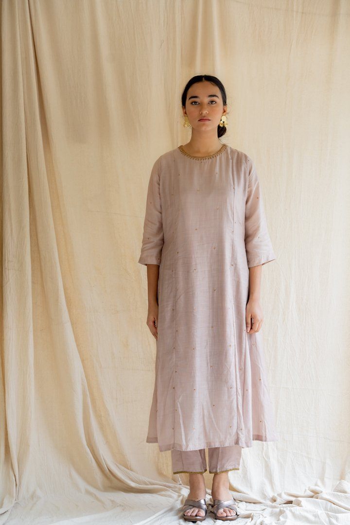 Mauve Abha Kurta Set Fashion Nirjara