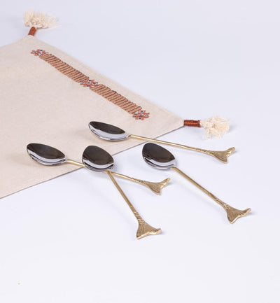 Mermaid Sona Chaandi Dessert Spoons-Set of 4 Home Gado Living