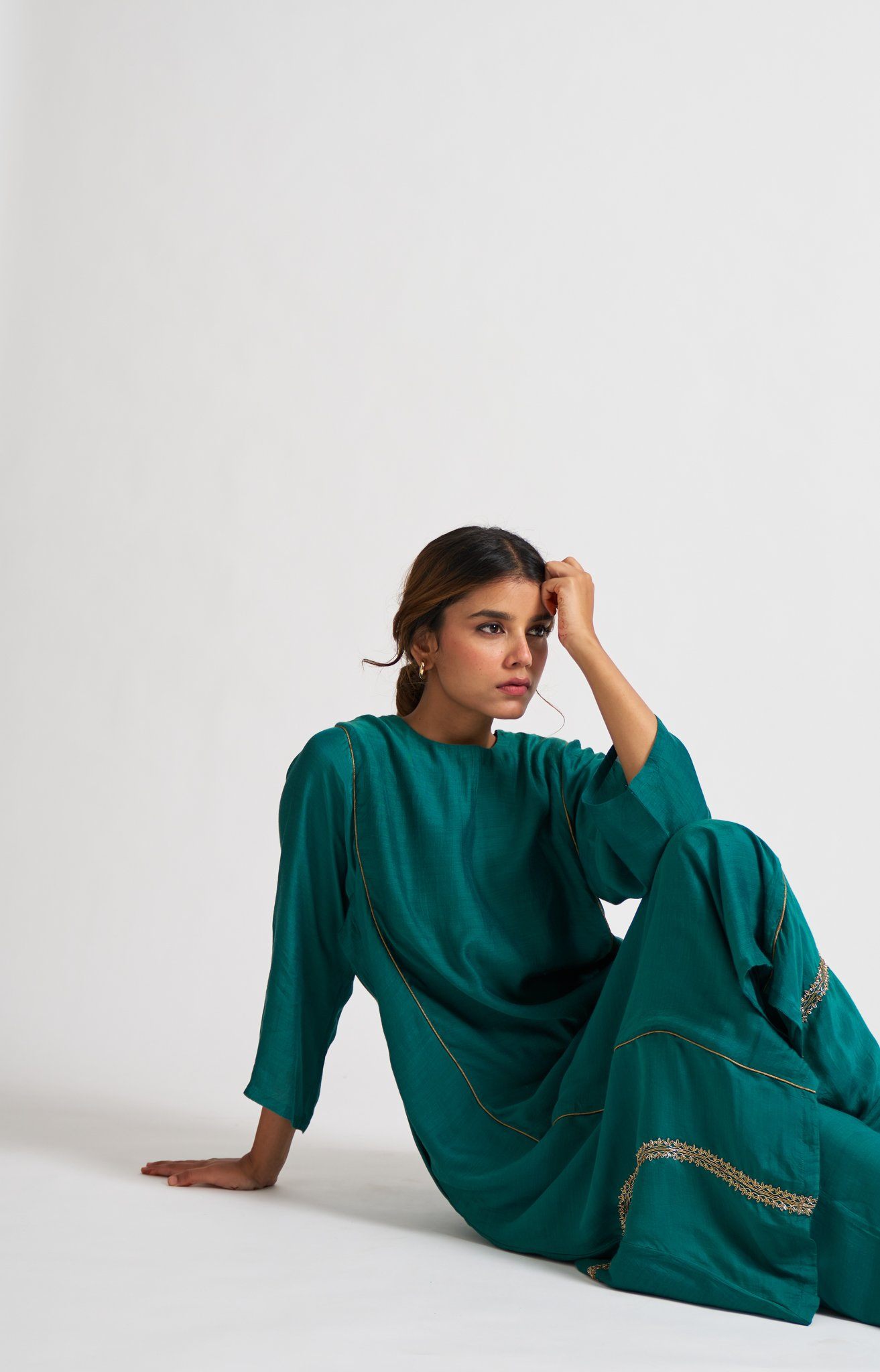 Mridini Turquoise Kurta Set Fashion DOT