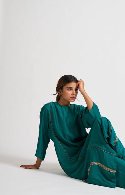 Mridini Turquoise Kurta Set Fashion DOT