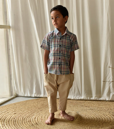 Multi- Checks Shirt Fashion Khara Kapas Kids