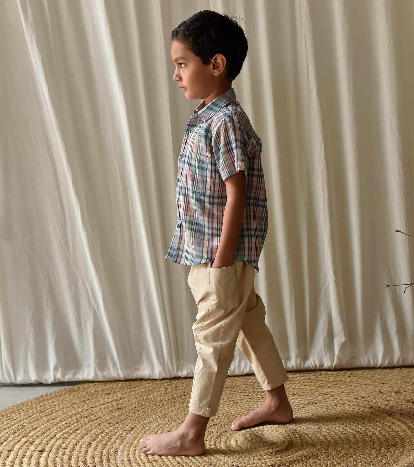 Multi- Checks Shirt Fashion Khara Kapas Kids