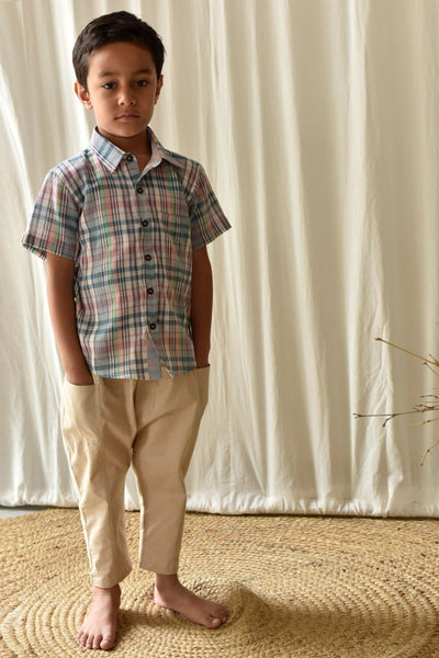 Multi- Checks Shirt Fashion Khara Kapas Kids