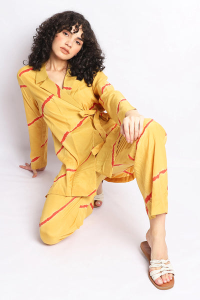 MUSTARD AND RUST WRAP CO-ORD SET Fashion The Pot Plant