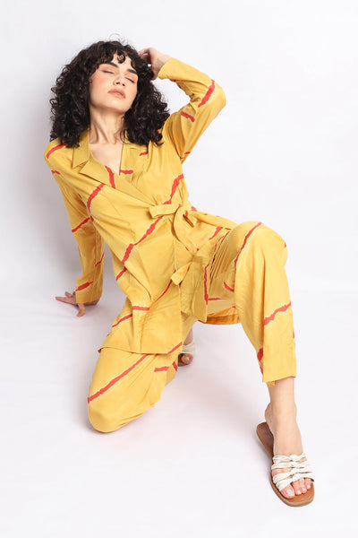 MUSTARD AND RUST WRAP CO-ORD SET Fashion The Pot Plant