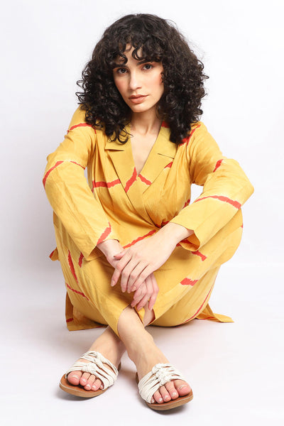 MUSTARD AND RUST WRAP CO-ORD SET Fashion The Pot Plant