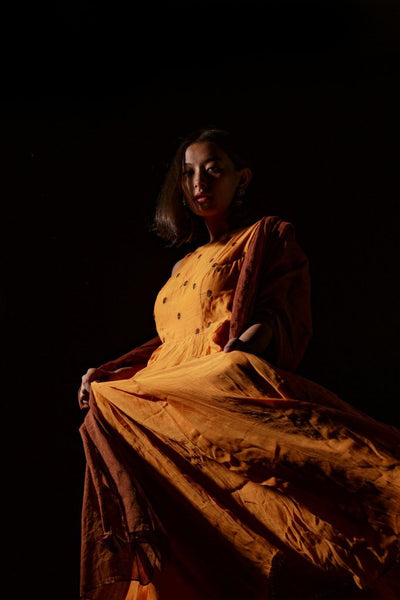 Mustard Chanderi Kurta Fashion Juanita 