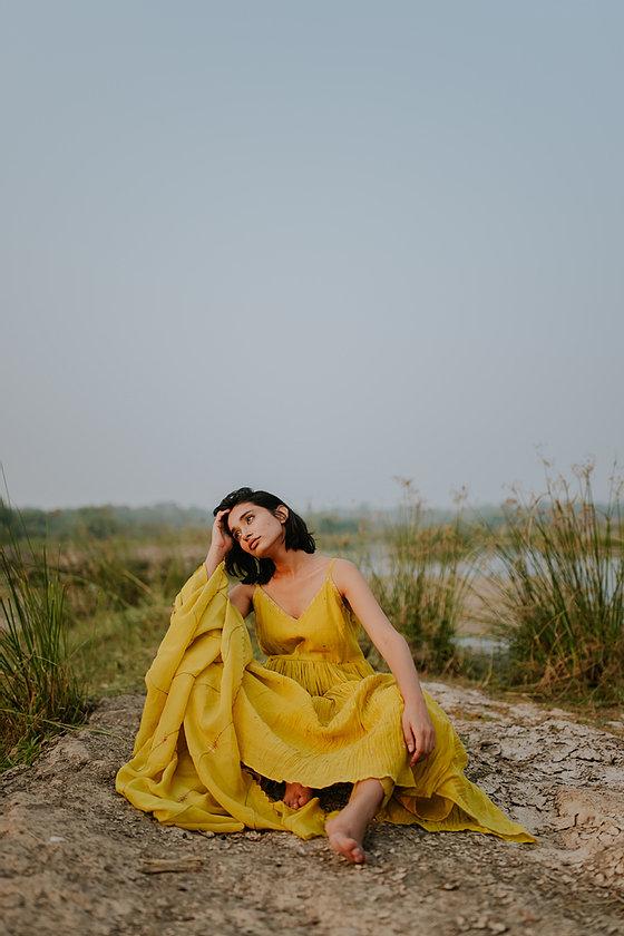 Mustard Nasim Jama Fashion Nirjara