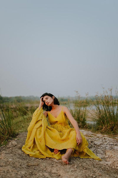 Mustard Nasim Jama Fashion Nirjara