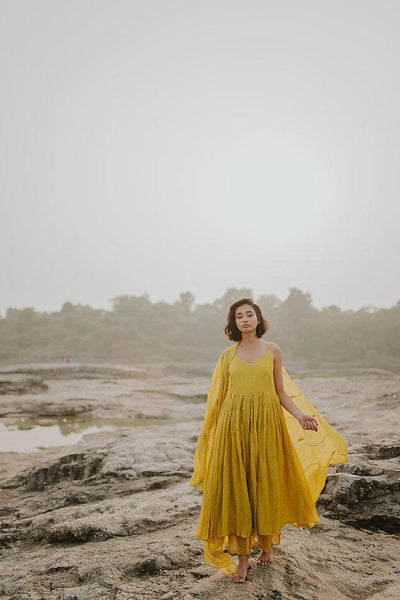 Mustard Nasim Jama Fashion Nirjara
