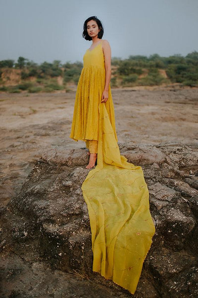 Mustard Nasim Jama Fashion Nirjara