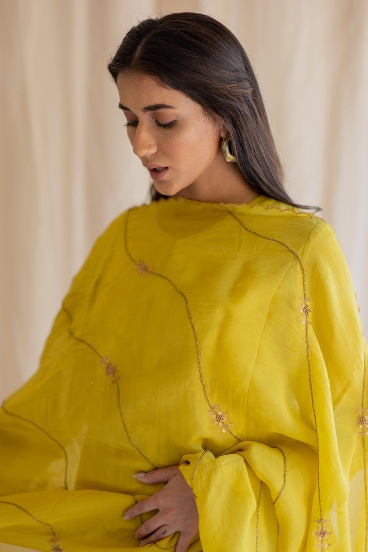 Mustard Nayab Gharara Set Fashion Nirjara